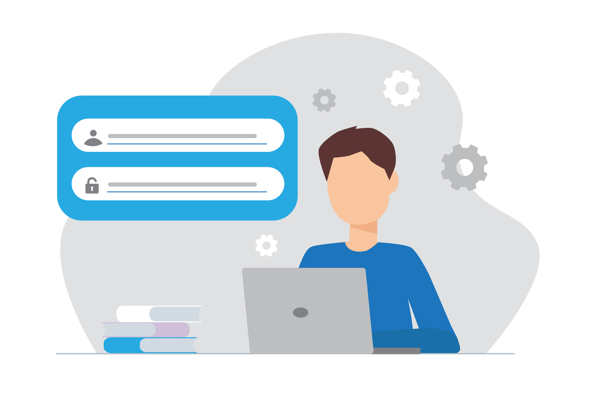 Create New Password Or Account Concept. Vector Illustration